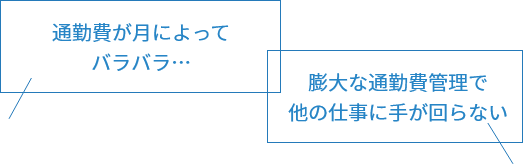 通勤費が月によってバラバラ…・膨大な通勤費管理で他の仕事に手が回らない